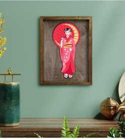 Resim Bk Home Geisha Tasarımlı Doğal Masif Ahşap Çerçeveli Tablo-1 (551089852) 