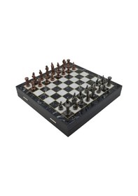 Resim Gifthome Orta Boy Metal İngiliz Satranç Takımı Antik Ve Mermer De 