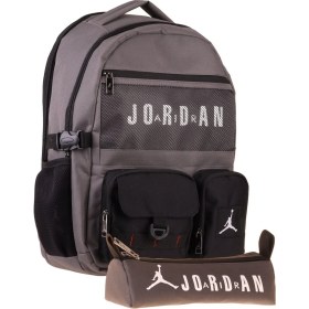 Resim Jordan Air Brooklyn Grey Gri Ikili Sırt Çantası ve Kalemlik Seti - Erkek Çocuk - SETJA-Q3182C 