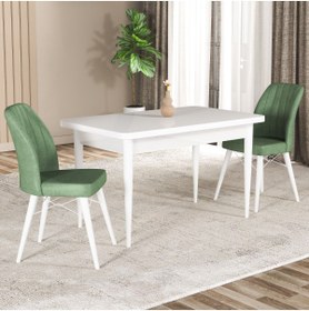 Resim GadaHome Hestia Serisi Mdf Mutfak-Salon Masa Sandalye Takımı Beyaz ( 2 sandalyeli ) 