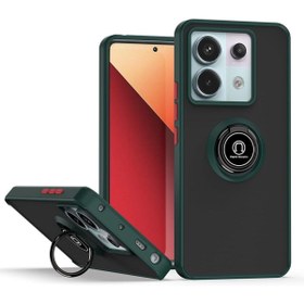 Resim Rivor Redmi Note 13 Pro 5G & Poco X6 5G Uyumlu Kılıf Standlı Kamera Korumalı Kenarlar Renkli Yüzüklü Kapak 