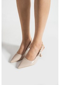 Resim Modaonn Tokalı Kadın Sivri Topuklu Ayakkabı Bej 