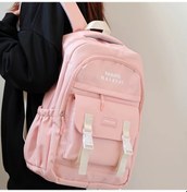 Resim Oldfriend Kızlar Okul Çantası Lise Üniversite Retro Pembe Büyük Kapasiteli Sırt Çantası Pembe 