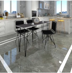 Resim Knsz masa sandalye takımı hem75mazlum grisyh 120*040 sm 3 sandalye syhsyh sırt minderli 
