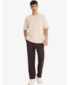 Resim Defacto Regular Fit Beli Bağcıklı Düz Paça Eşofman Altı E7829ax25aubn116 Kahve 