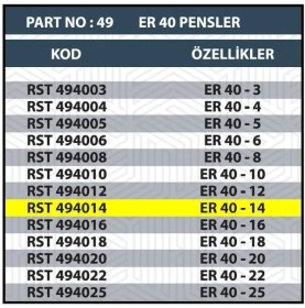Resim ER40 14MM Cnc Pensi 