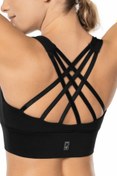 Resim Lioness Activewear Siyah Yüksek Destekli Sırt Detaylı Kaplı Spor Sütyeni 
