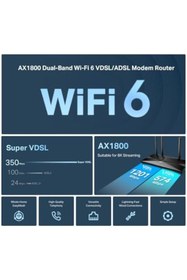 Resim Yıldızan ynsstores VX1800v, AX1800 Mbps Çift Bantlı Fiber Destekli Wi-Fi 6 VDSL/ADSL Modem Router, 4 Gigabit 