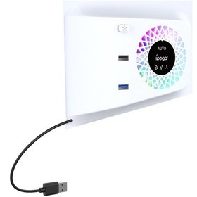 Resim Ps5 Slim İpega İçin Pg-p5s019 Sıcaklık Kontrolü Soğutma Fanı Yüz Kapağı Soğutucu + Rgb Işıklı Usb Hub 