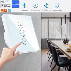 Resim Alexa, Google Home & Tuya Uyumlu Akıllı WiFi Rulo Perde Anahtarı - Kablosuz Akıllı Perde & Jaluzi Kontrol Cihazı, Uzaktan Uygulama Kontrolü, Zamanlayıcı Fonksiyonu 