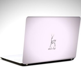 Resim Geyik Minimal Laptop Sticker 12 Inch (29X24Cm) 