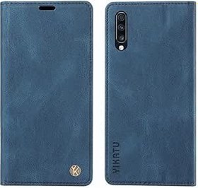 Resim LOYWIN Samsung Galaxy A70 için Telefon Kılıfı Deri Kılıf, Galaxy A70 Cüzdan Kılıf Kapak Kart Yuvaları Kapak Destek Çubuğu Yumuşak Silikon TPU Kapaklı Kılıf Samsung A70 için, Mavi 