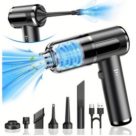 Resim Challenger Siyah 16000pa Kablosuz Elektrikli Araba Süpürgesi 4 İn 1 Usb Şarjlı Taşınabilir Mini Hava Duster 