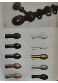 Resim AS Perde Ahşap Rutik Perde Askısı Badem Rustik Raysız 