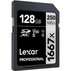 Resim Lexar 128GB 1667X U3 V60 4K SD Hafıza Kartı 250 Mb/s 
