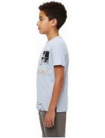 Resim Toontoy Kids Toontoy Erkek Çocuk Bisiklet Yaka Kısa Kollu Baskılı Tişört 22372 Mavi 