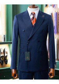 Resim İlayda Emir Slim Fit, Kırlangıç Yaka, 6 Drop, Erkek Takım Elbise Düğün Nişan Damatlık Kombin Antrasit - Mavi 