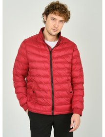 Resim Allegro Erkek Hakim Yaka Fermuar Kapamalı Cep Detaylı Kapitone Şişme Mont 7360 Kırmızı Kırmızı 