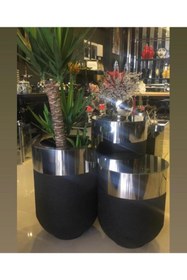 Resim evdeniste Dekoratif Büyük Gümüş Masa, Darbuka Masa 50 Cm 