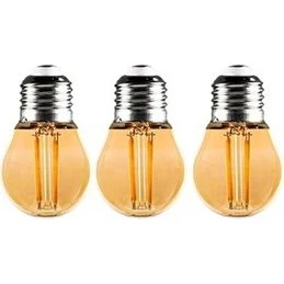 Resim Begüsa G45 Rustik Led 3 Adet Ampul Sarı Top 