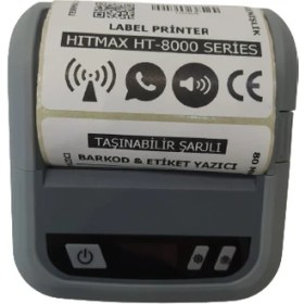 Resim Hitmax Taşınabilir (Şarjlı) Barkod&etiket Yazıcı Hıtmax HT-8000 