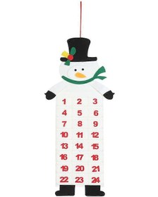 Resim Keçeden Noel Temalı Advent Takvimi - Ev İçin Sevimli Asma Süslemeler - Kardan Adam 