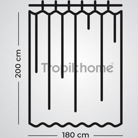 Resim Tropik Home Krem Duşakabin Perdesi-Tek Kanat Banyo Perdesi, 180x200cm Polyester Kumaş Duş Perdeleri 