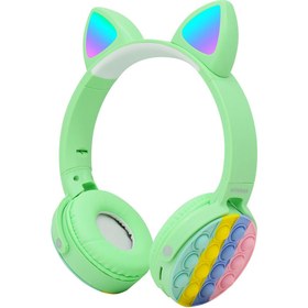Resim Zore CXT-950 Rgb LED Işıklı Kedi Kulağı Band Tasarımı Ayarlanabilir Katlanabilir Kulak Üstü Bluetooth Kulaklık 