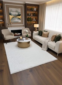 Resim Ayder Taş Desen Krem - SAÇAKLI / 160x160 (Yuvarlak) 