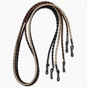 Resim Tongdashop 3 Adet Erkek Sahte Deri Örgü Gözlük Kayışı Siyah Tan Bej Metal Tokalı 