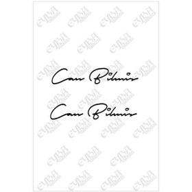 Resim Size Özel Isim Imzası 2 Adet Ad Soyad Imza Etiket- 20x4cm Dir 