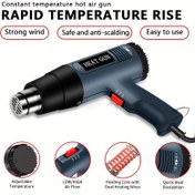 Resim 2000W 3 Hız Ayarlı Isıtma Tabancası, Çift Isıtma Teliyle Hızlı Isı Buharlaşması ve Anti-Yıpranma Güvenliği - Endüstriyel/Ev Kullanımı İçin Ergonomik Tasarım, Bükme, Şekillendirme, Plastik Kurutma ve Soğutma, Ev Kullanımı İçin Isıtma Tabancası, Dayanıklı İnşaat 