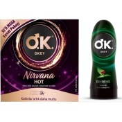 Resim Okey Nirvana 35'li Isıtıcı Etkili Özel Jelli Kabartmalı ve Tırtıklı Prezervatif + Okey Masaj Jeli ve Ginseng 200 ml 