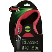 Resim Flexi New Classic Kırmızı Otomatik Şerit Köpek Gezdirme Tasması-M Kırmızı 
