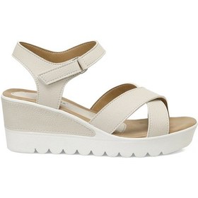 Resim Polaris 308569.z 5fx Bej Kadın Dolgu Topuk Sandalet 000000000101985562 Bej 