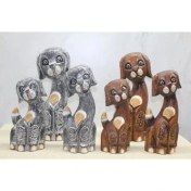 Resim Ahşap 3'lü Köpek Seti 