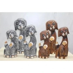 Resim Ahşap 3'lü Köpek Seti 