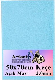 Resim Açık Mavi Keçe 50x70 Cm 2.0 Mm 1 Adet Renkli Hobi Keçesi Elişi Keçesi Anasınıfı Kreş Okul Öncesi 