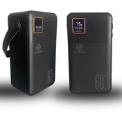 Resim Buffer ® 60000 mAh 5 Cep telefonunu Aynı Anda Şarj Edebilen Pil Ekranlı El Fenerli Hızlı Şarjlı Power 