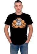 Resim BIGROON Pitbull Bulldog Gym Fitness Bodybuilding Sporcu Köpek Tişört Unisex T-shirt 