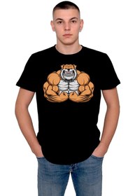 Resim BIGROON Pitbull Bulldog Gym Fitness Bodybuilding Sporcu Köpek Tişört Unisex T-shirt 