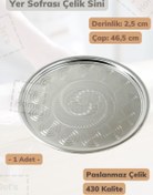 Resim Jet's Home Yer Sofrası Sini 46,5 Cm Çelik Tepsi Tepsi Paslanmaz 