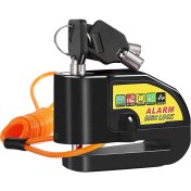 Resim Homyl Alarm Ses Güvenliği ile Disk Fren Kilidi Alarmı W / Hatırlatma Kablosu Siyah (Yurt Dışından) 