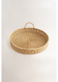 Resim Meander Doğal Rattan Kulplu Tepsi 35x5x10 Cm 4582 L 