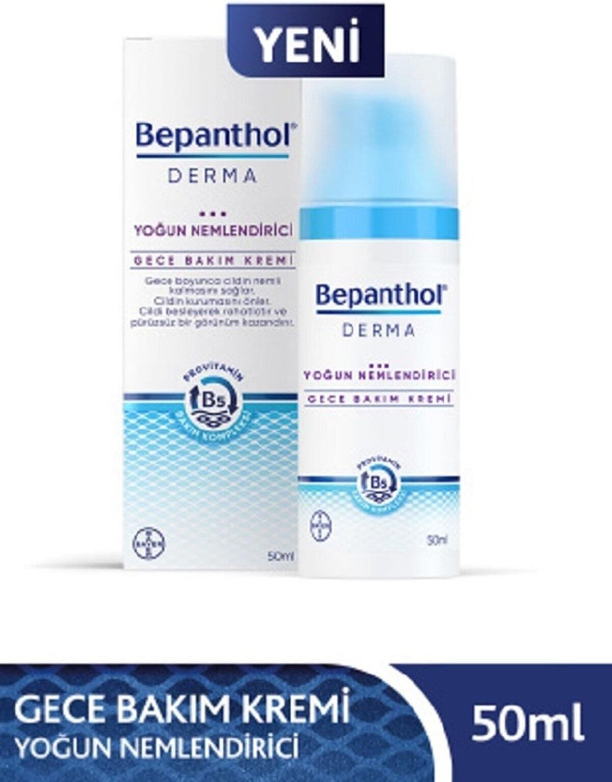 Bepanthol Derma Yoğun Nemlendirici Gece Bakım Kremi 50 ML Fiyatı ve Özelliklerı - Badem