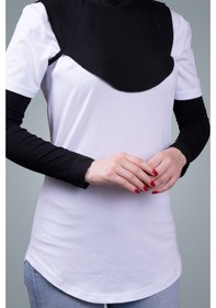 Resim Hürrem Bone Siyah Tesettür Kolluk Viskon Kumaş Dantelli 1002_01 Siyah 