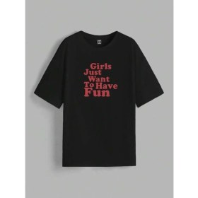 Resim Oada Baskılı Oversize T-Shirt - Siyah 