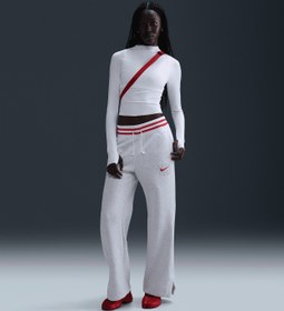 Resim Nike Sportswear Phoenix Fleece High-Waisted Wide-Leg Graphic Pants 