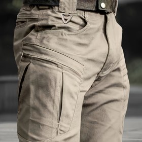 Resim Erkekler için Fermuarlı Taktiksel Kargo Pantolon, Çok Cepli, Düz Renk, Dış Mekan Yürüyüş ve İnşaat İşleri İçin Dayanıklı Kumaş, İlkbahar/Yaz Mevsimi İçin Temel, Makinede Yıkanabilir, Normal Kalıp | Esnemez Malzeme, Kemersiz 