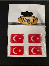 Resim Sticker 4 Lü Türk Bayrağı 